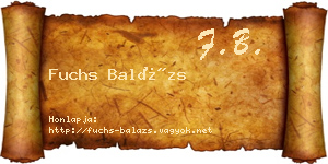 Fuchs Balázs névjegykártya
