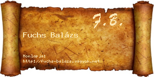 Fuchs Balázs névjegykártya