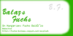 balazs fuchs business card